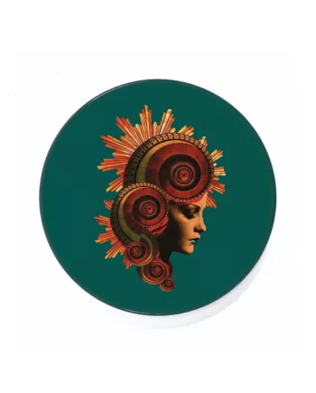 Dessous de Verre en céramique Gangzaï La Baule Collection Curiosito Designés en France visuel "Muse"