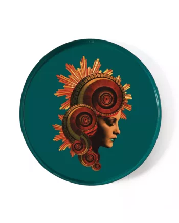 Plateau rond en métal de la marque française Gangzaï modèle Muse issu de la collection Curiosito