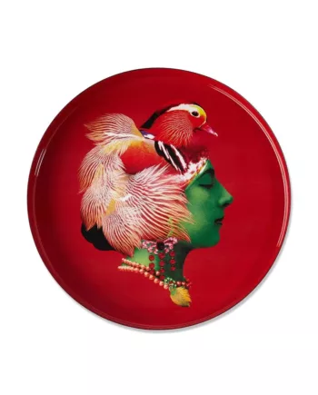 Plateau rond en métal de la marque française Gangzaï modèle Canarbella issu de la collection Curiosito boutique de decoration Cercle Rouge à Annecy