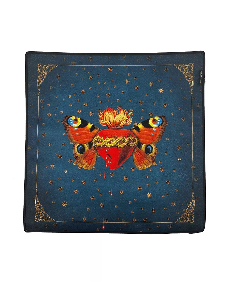 Nappe Et Sac De Tarot En Velours - Motif Serpent Et Champignon, Taille 75x75 Cm, Sac 18x13 Cm, Pour Divination, Décoration Wiccan Ou Cadeau