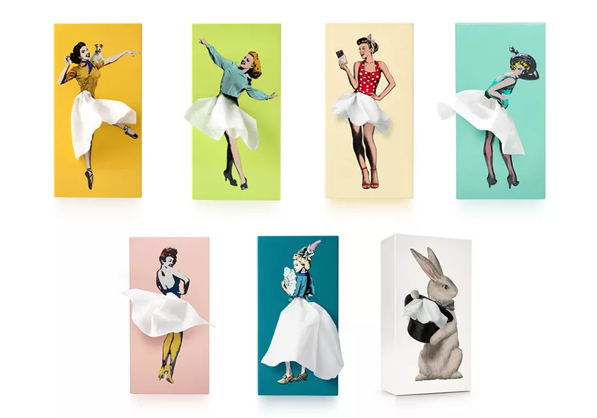 Boite à Mouchoirs aux designs multicolores imaginé par Spextrum et distibuées sur Cercle Rouge Store