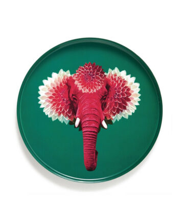 Maginifique plateau rond en métal verni à la main de la marque française Gangzaï modèle Pachiiii issu de la collection Curiosito 2024 boutique de decoration Cercle Rouge