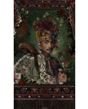 Sublime Tenture Murale pour décoration intérieure Voglio Bene marque française de décoration Visuel "Le Sultan" spécialement créé spécialement pour la collection 2024 Lyon Deco #photoshop, #gothique, #baroque, #rococo