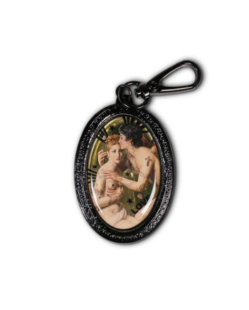Magnifique Porte Clefs Voglio Bene en métal de zamac haute qualité et résine, visuel "Psyche et Cupidon", marque française, maison, accessoire, Collection 2024