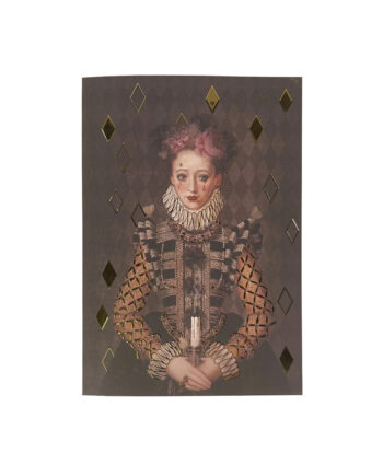 Très belle Carte de vœux Voglio Bene "Sorrow" imprimée avec dorure sur papier 280gr, fabriqué en Italie et livré avec enveloppe assortie