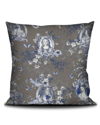 Jolie Housse de Coussin carré 50x50cm de la marque de décoration française d'inspiration baroque et italienne : Voglio Bene, modèle "Simonetta" Collection 2025. Perpignan deco