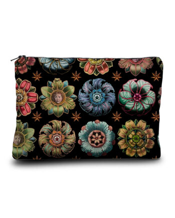 Magnifique Porte Monnaie en tissu Italien modèle "Rosaces" design par la marque Voglio Bene pour la Collection printemps été 2025