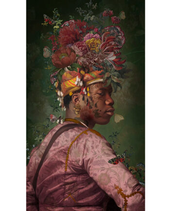 Incroyable Tenture Murale Voglio Bene, visuel "Akeem" design Bénédicte Piccolillo pour la marque de décoration française Voglio Bene - Format 80x140 cm Collection 2025 Decoration murale neo rococo, baroque, art deco