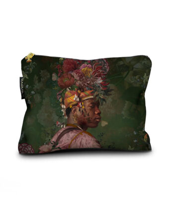 Superbe Make Up bag, trousse format 17x23 cm de la marque de décoration française d'inspiration baroque et italienne : Voglio Bene, modèle "Akeem" Collection 2025.