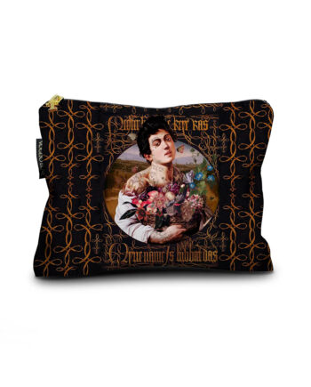 Trousse make up bag Volgio Bene "I'm Sexy" en velours de polyester italien, inspirée du style baroque rococo et Art déco. Élégance et raffinement pour vos essentiels beauté