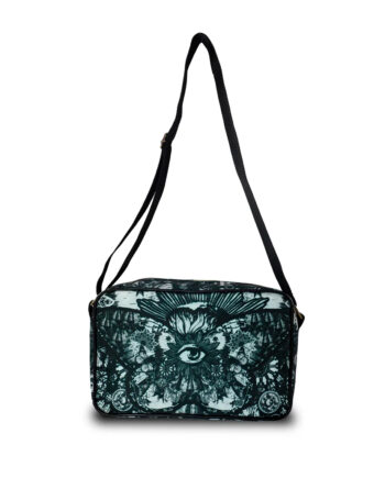 Sac Clutch Voglio Bene "Papillon Noir" en toile enduite avec 2 poches intérieurs Collection 2025