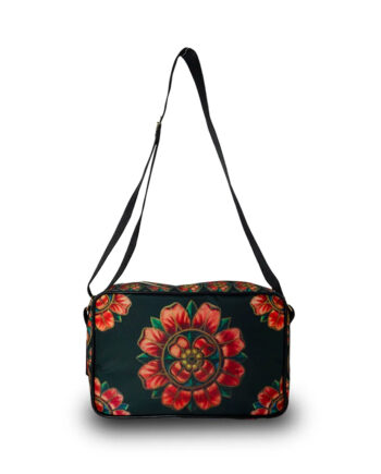 Sac Clutch Voglio Bene "Rosaces" en toile enduite avec 2 poches intérieurs Collection 2025