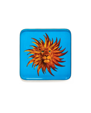 Vide-poche décoratif fond bleu "Solarking" en métal entièrement fait à la main par GANGZAÏ, design français original et poétique pour sublimer votre intérieur.