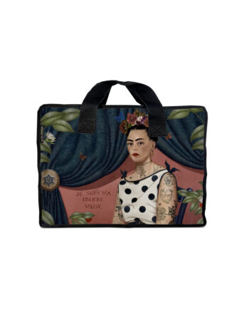 Sac shopping Voglio Bene "La Muse" imprimé sur velours de polyester renforcée et imperméable. Conception France, fabrication Italie, collection hiver 2026
