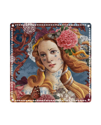 Superbe Tapis de tirage cartomancie Voglio Bene collection Esotérisme 26 pour cartes de tarot et d'oracle, en feutrine imprimée, fabriqué en Italie. Design "Venus" format 48 par 48 centimètres